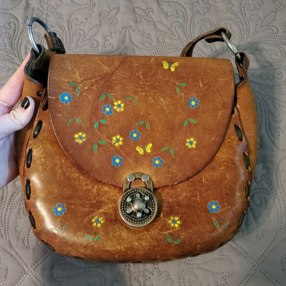 ☮️Vintage Leather 60s/70s Purse🌻